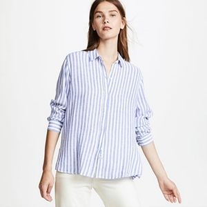 Rails Sydney Lafayelle Stripe Linen Blend Button Down Shirt